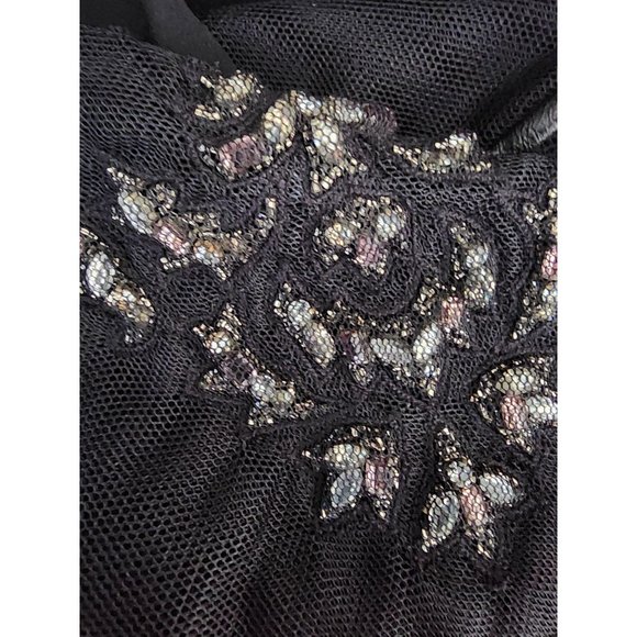 Yigal Azrouel NWT Lambskin Silk Rhinestone Black Embellished Blouse Top Shirt 0 - Picture 3 of 7